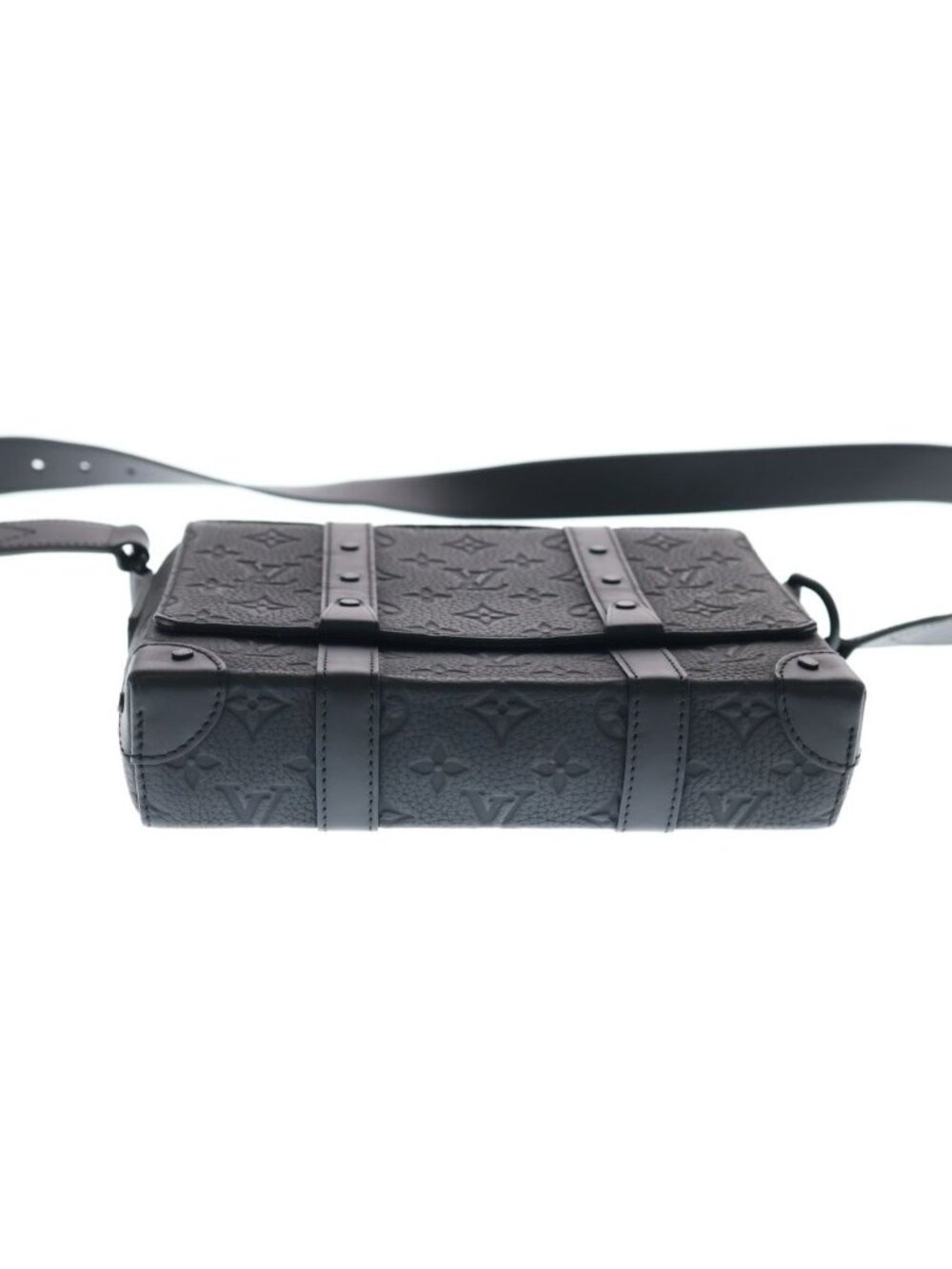 Louis Vuitton Taurillon Monogram Trunk Messenger PM Shoulder Bag Black Leather - Picture 4 of 7